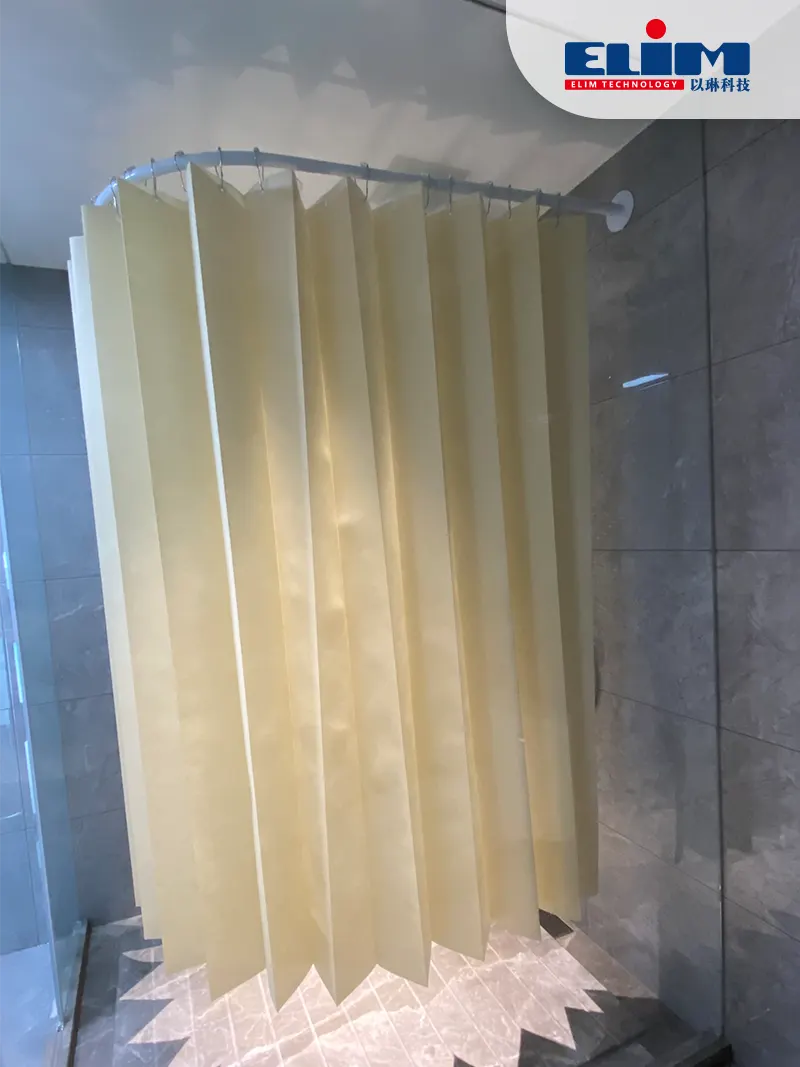 Rideau de douche en tissu blanc en polypropylène imperméable